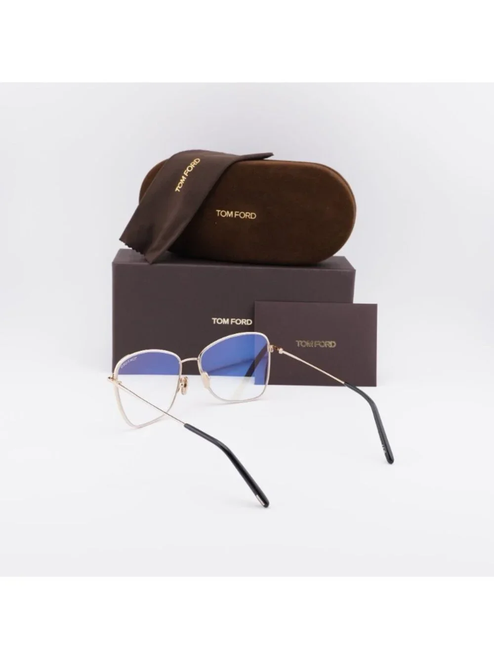 Tom Ford FT5906-B 001 Butterfly Eyeglasses 55mm - Black / Blue Light Block